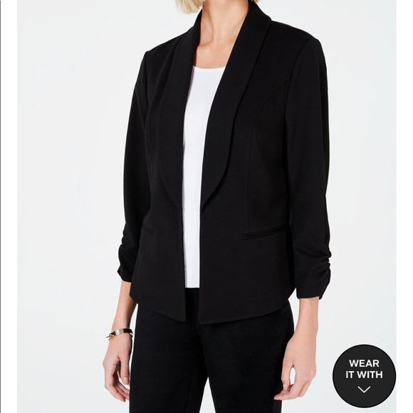 Bar III Knit-Crepe Ruched-Sleeve
Blazer - Picture 6 of 7